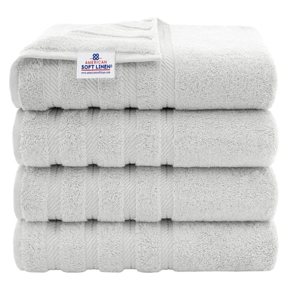 Asciugamani da bagno turchi in lino morbido americano 100% cotone, grandi, confezione da 4, set da bagno di qualità per hotel e spa di lusso