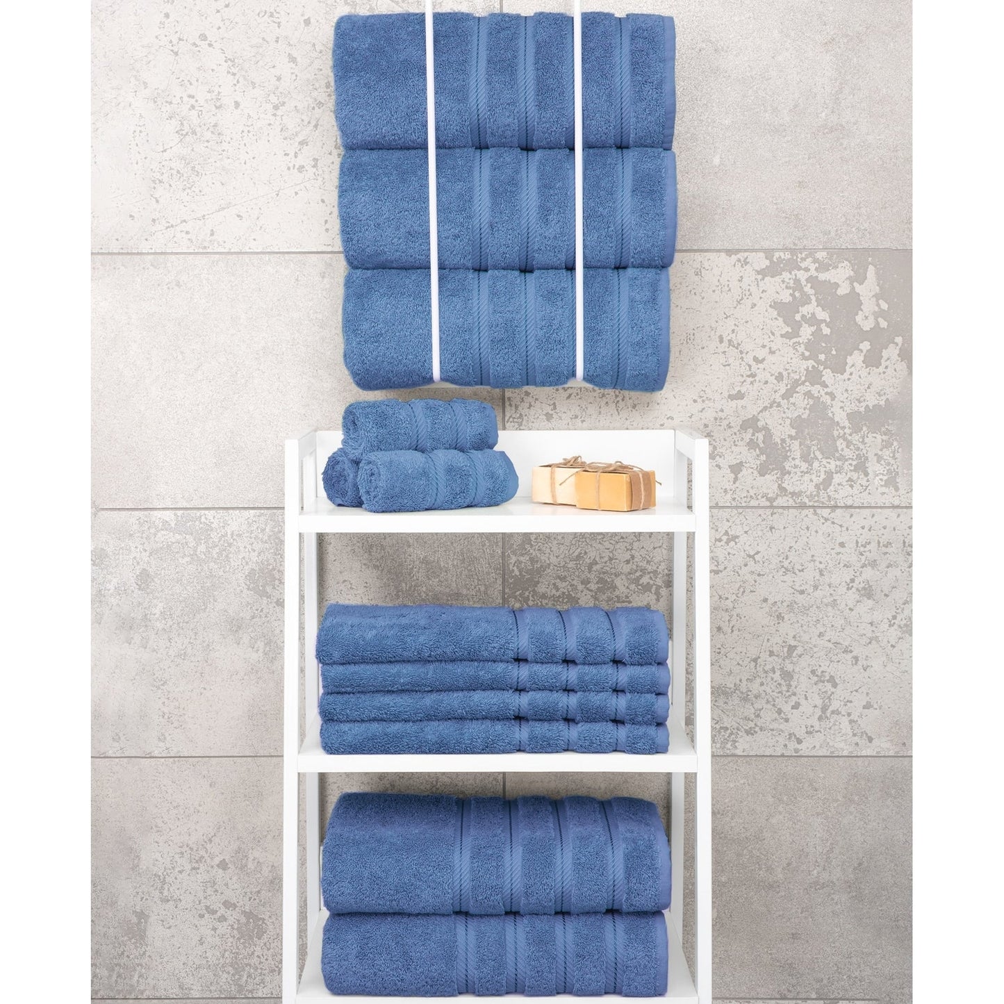 Asciugamani da bagno turchi in lino morbido americano 100% cotone, grandi, confezione da 4, set da bagno di qualità per hotel e spa di lusso