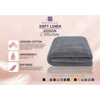 Asciugamano da bagno turco Jumbo extra large American Soft Linen 40x80 pollici, di alta qualità, morbido e lussuoso, 100% cotone filato ad anello autentico
