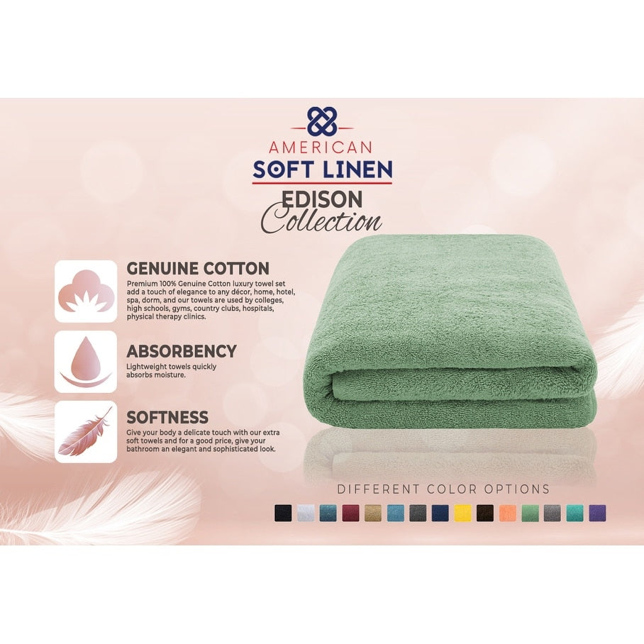 Asciugamano da bagno turco Jumbo extra large American Soft Linen 40x80 pollici, di alta qualità, morbido e lussuoso, 100% cotone filato ad anello autentico
