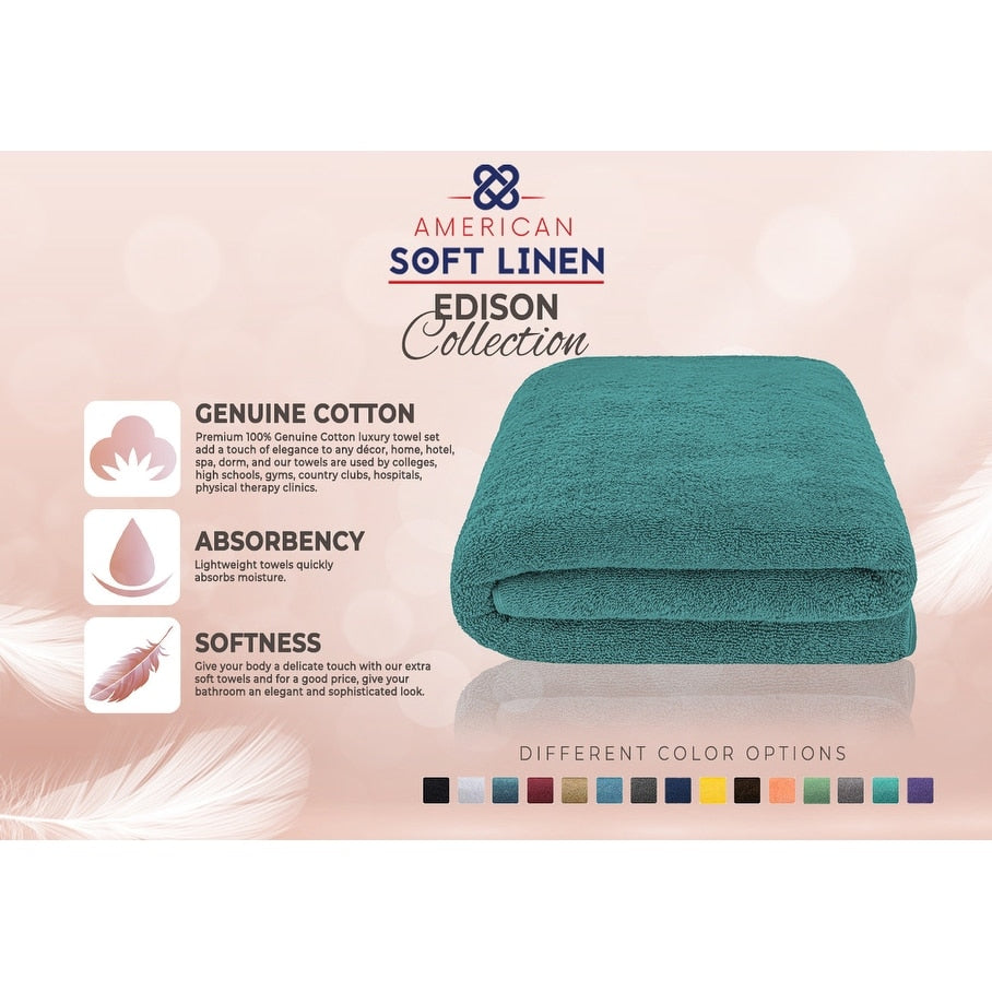Asciugamano da bagno turco Jumbo extra large American Soft Linen 40x80 pollici, di alta qualità, morbido e lussuoso, 100% cotone filato ad anello autentico