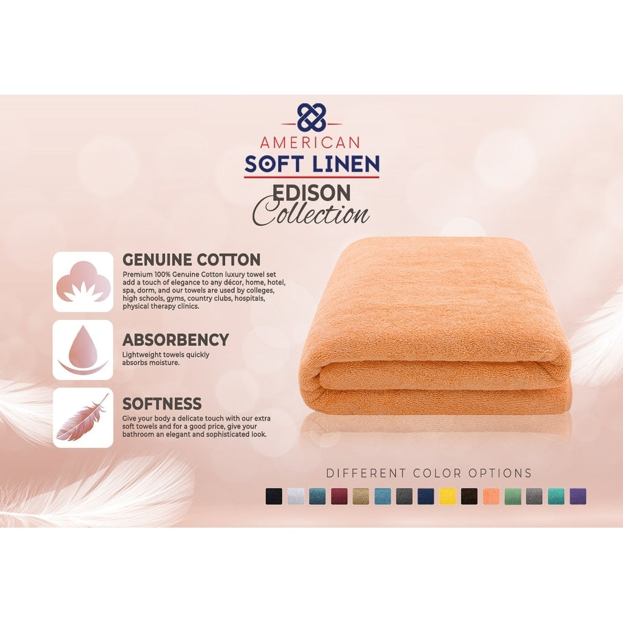Asciugamano da bagno turco Jumbo extra large American Soft Linen 40x80 pollici, di alta qualità, morbido e lussuoso, 100% cotone filato ad anello autentico