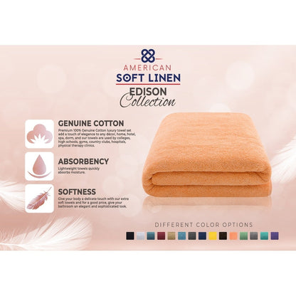 Asciugamano da bagno turco Jumbo extra large American Soft Linen 40x80 pollici, di alta qualità, morbido e lussuoso, 100% cotone filato ad anello autentico