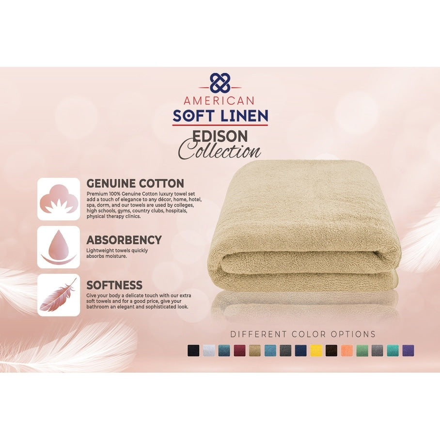 Asciugamano da bagno turco Jumbo extra large American Soft Linen 40x80 pollici, di alta qualità, morbido e lussuoso, 100% cotone filato ad anello autentico
