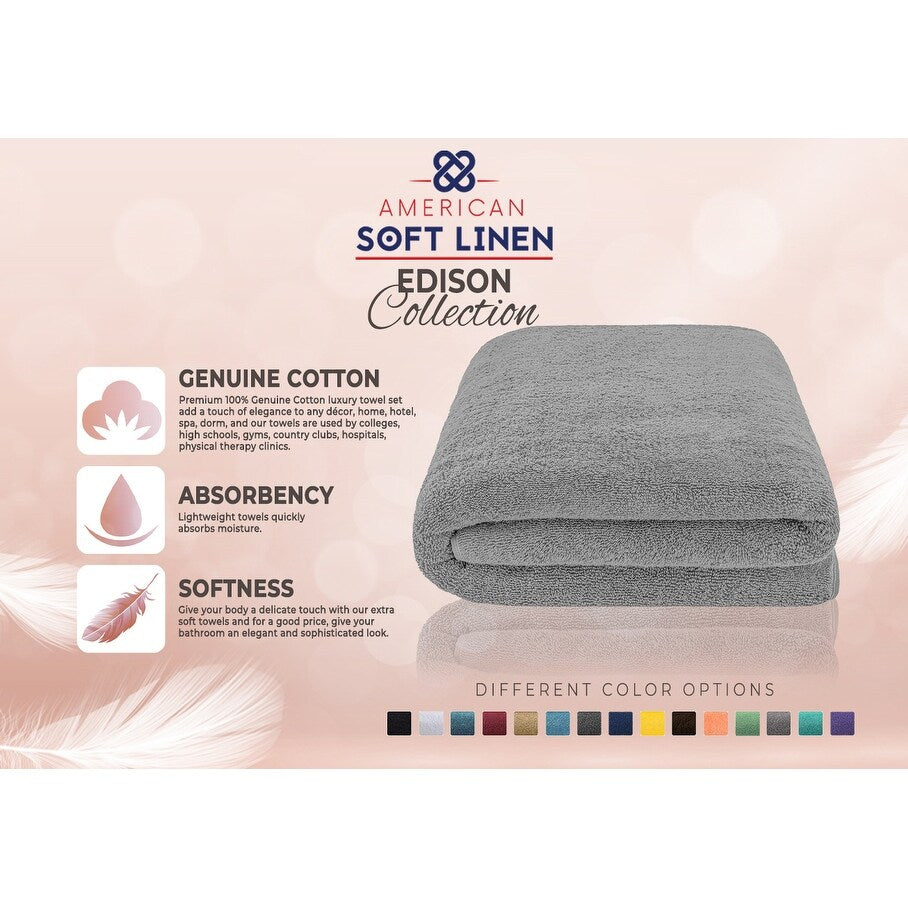 Asciugamano da bagno turco Jumbo extra large American Soft Linen 40x80 pollici, di alta qualità, morbido e lussuoso, 100% cotone filato ad anello autentico