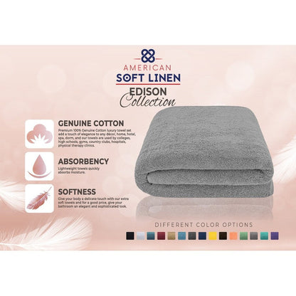 Asciugamano da bagno turco Jumbo extra large American Soft Linen 40x80 pollici, di alta qualità, morbido e lussuoso, 100% cotone filato ad anello autentico