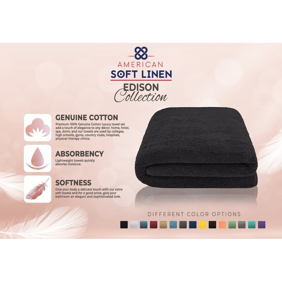 Asciugamano da bagno turco Jumbo extra large American Soft Linen 40x80 pollici, di alta qualità, morbido e lussuoso, 100% cotone filato ad anello autentico