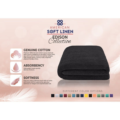 Asciugamano da bagno turco Jumbo extra large American Soft Linen 40x80 pollici, di alta qualità, morbido e lussuoso, 100% cotone filato ad anello autentico