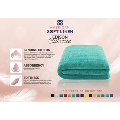 Asciugamano da bagno turco Jumbo extra large American Soft Linen 40x80 pollici, di alta qualità, morbido e lussuoso, 100% cotone filato ad anello autentico