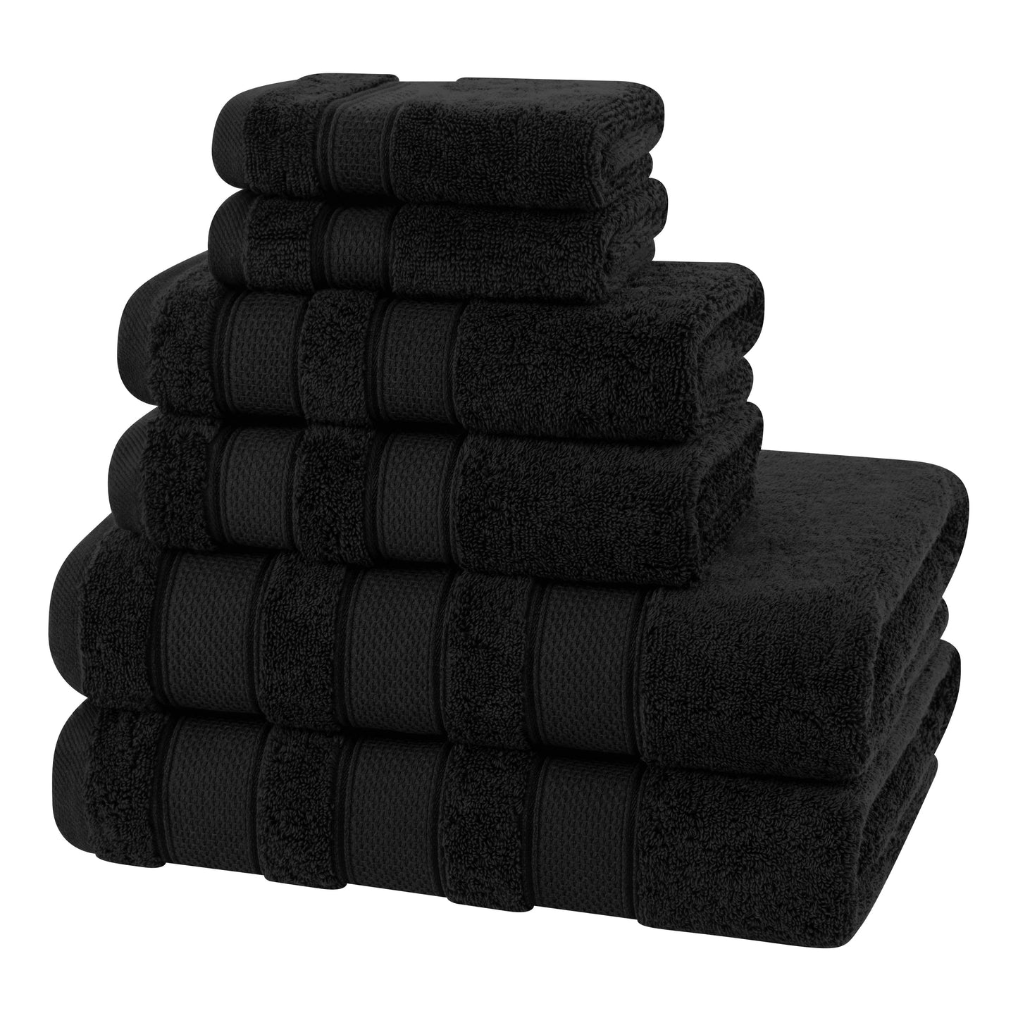 Set di asciugamani da bagno Salem in morbido lino americano, 6 pezzi di asciugamani per il bagno, grandi, 100% cotone, 2 asciugamani da bagno, 2 asciugamani per le mani, 2 salviette.