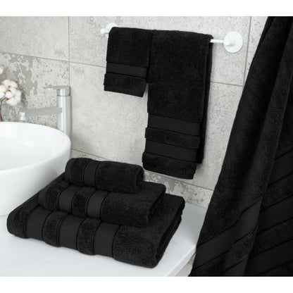 Set di asciugamani da bagno Salem in morbido lino americano, 6 pezzi di asciugamani per il bagno, grandi, 100% cotone, 2 asciugamani da bagno, 2 asciugamani per le mani, 2 salviette.