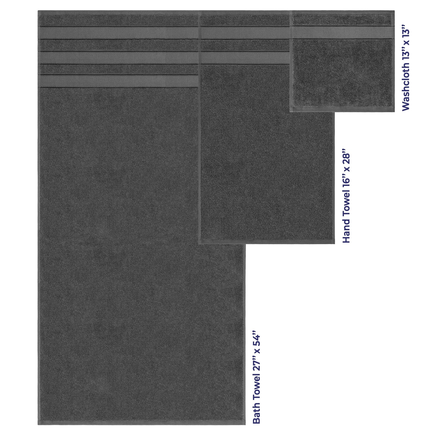 Set di asciugamani da bagno Salem in morbido lino americano, 6 pezzi di asciugamani per il bagno, grandi, 100% cotone, 2 asciugamani da bagno, 2 asciugamani per le mani, 2 salviette.