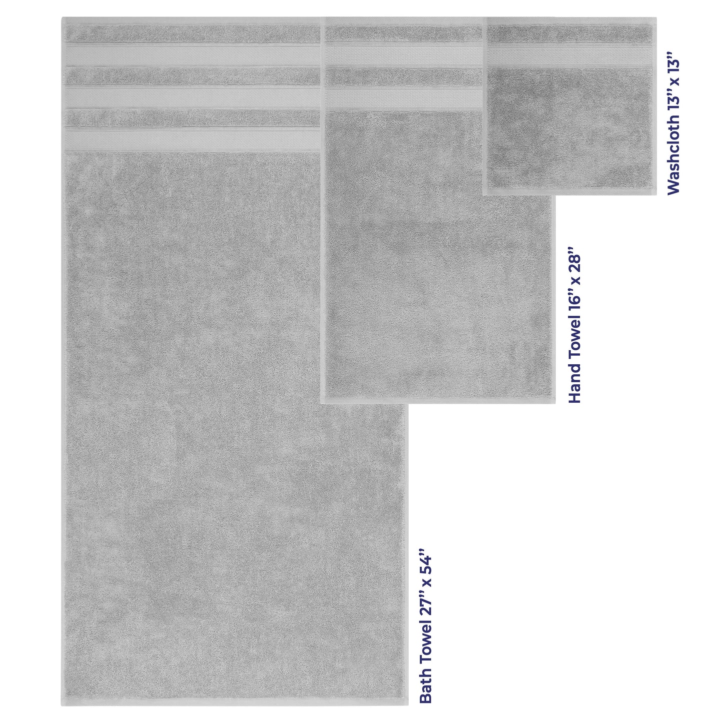Set di asciugamani da bagno Salem in morbido lino americano, 6 pezzi di asciugamani per il bagno, grandi, 100% cotone, 2 asciugamani da bagno, 2 asciugamani per le mani, 2 salviette.