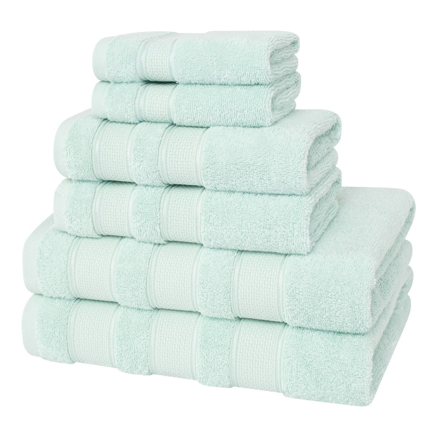 Set di asciugamani da bagno Salem in morbido lino americano, 6 pezzi di asciugamani per il bagno, grandi, 100% cotone, 2 asciugamani da bagno, 2 asciugamani per le mani, 2 salviette.