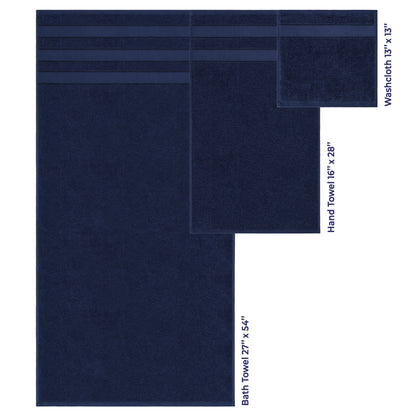 Set di asciugamani da bagno Salem in morbido lino americano, 6 pezzi di asciugamani per il bagno, grandi, 100% cotone, 2 asciugamani da bagno, 2 asciugamani per le mani, 2 salviette.