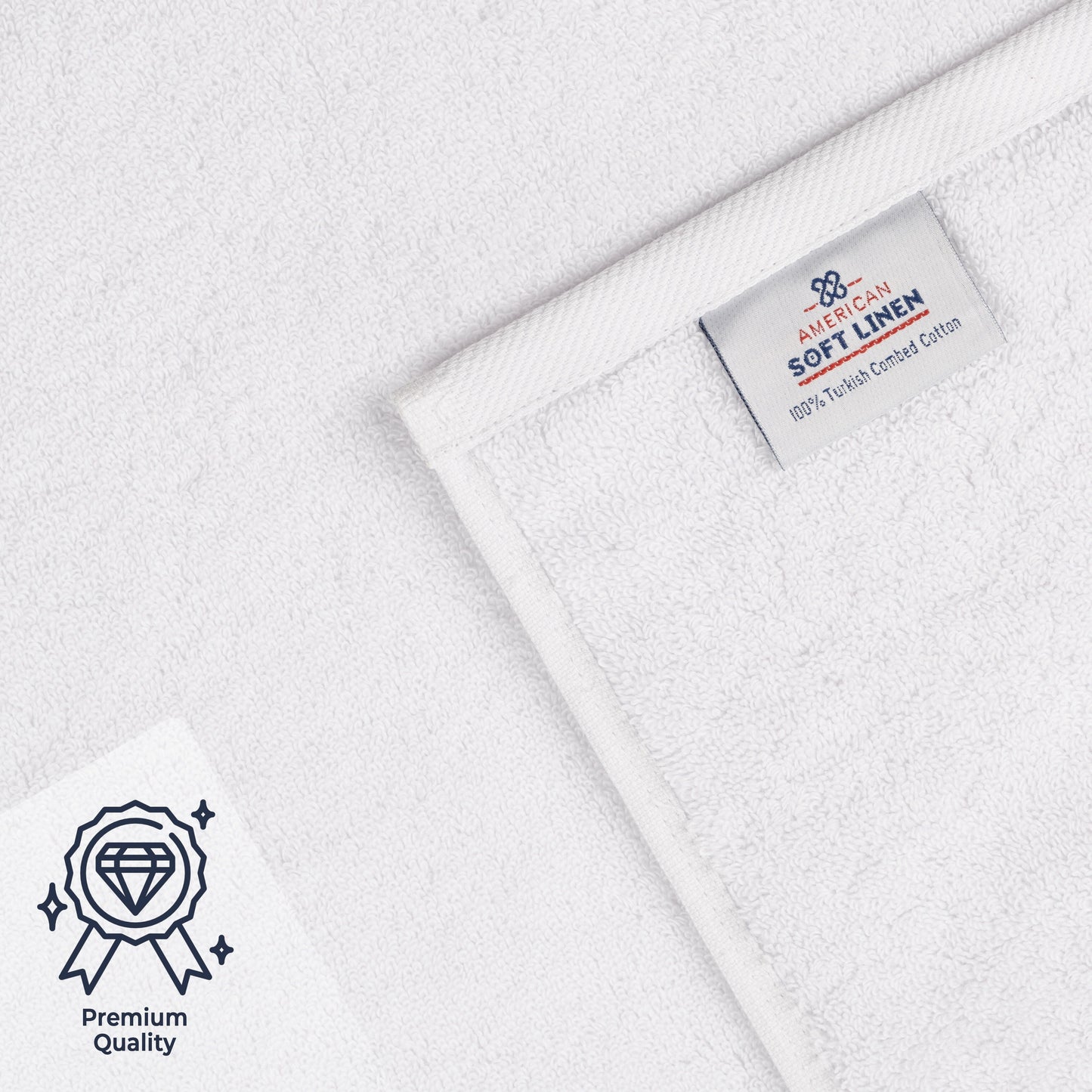 Set di asciugamani da bagno Salem in morbido lino americano, 6 pezzi di asciugamani per il bagno, grandi, 100% cotone, 2 asciugamani da bagno, 2 asciugamani per le mani, 2 salviette.