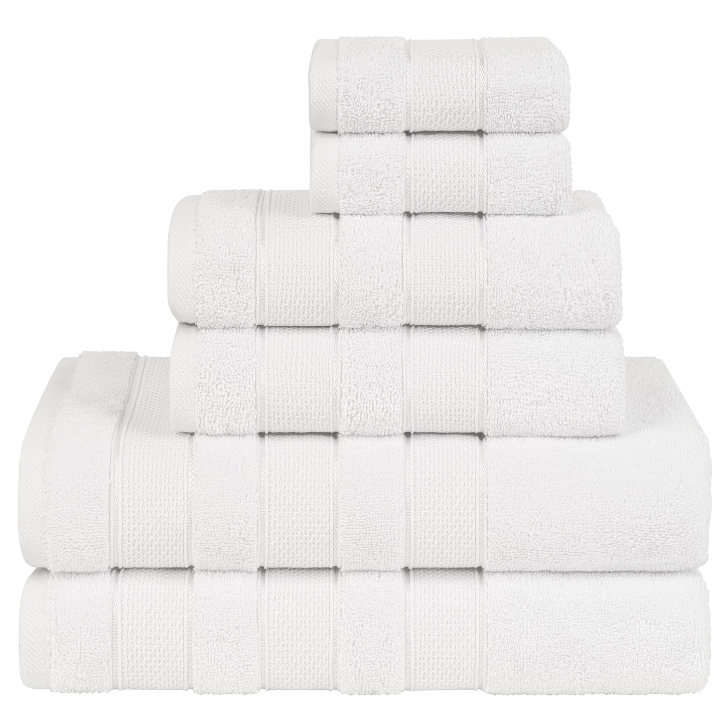 Set di asciugamani da bagno Salem in morbido lino americano, 6 pezzi di asciugamani per il bagno, grandi, 100% cotone, 2 asciugamani da bagno, 2 asciugamani per le mani, 2 salviette.