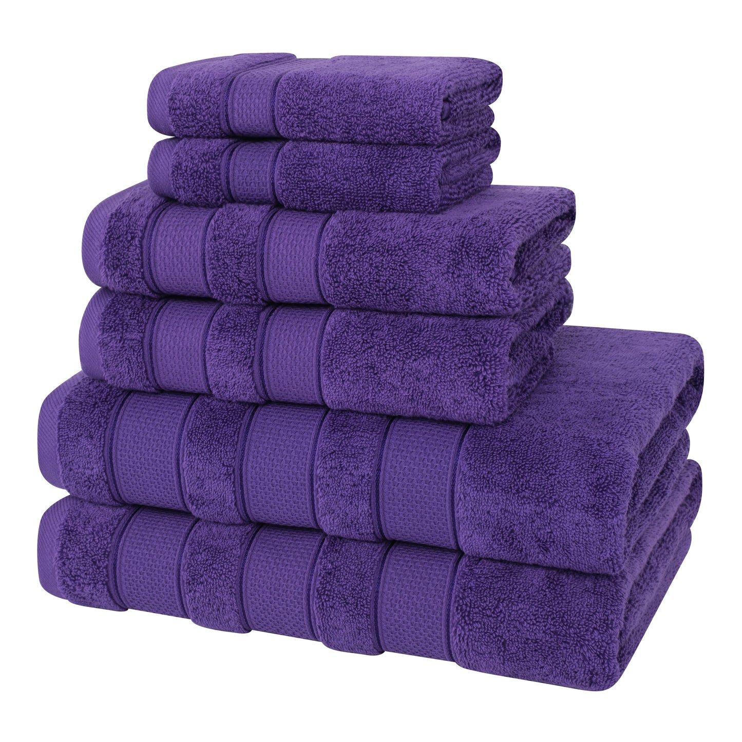 Set di asciugamani da bagno Salem in morbido lino americano, 6 pezzi di asciugamani per il bagno, grandi, 100% cotone, 2 asciugamani da bagno, 2 asciugamani per le mani, 2 salviette.