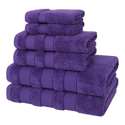 Set di asciugamani da bagno Salem in morbido lino americano, 6 pezzi di asciugamani per il bagno, grandi, 100% cotone, 2 asciugamani da bagno, 2 asciugamani per le mani, 2 salviette.