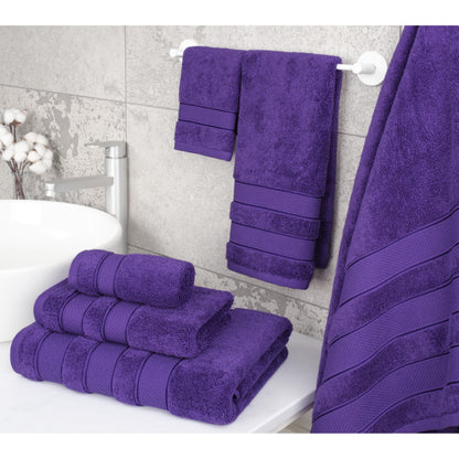 Set di asciugamani da bagno Salem in morbido lino americano, 6 pezzi di asciugamani per il bagno, grandi, 100% cotone, 2 asciugamani da bagno, 2 asciugamani per le mani, 2 salviette.