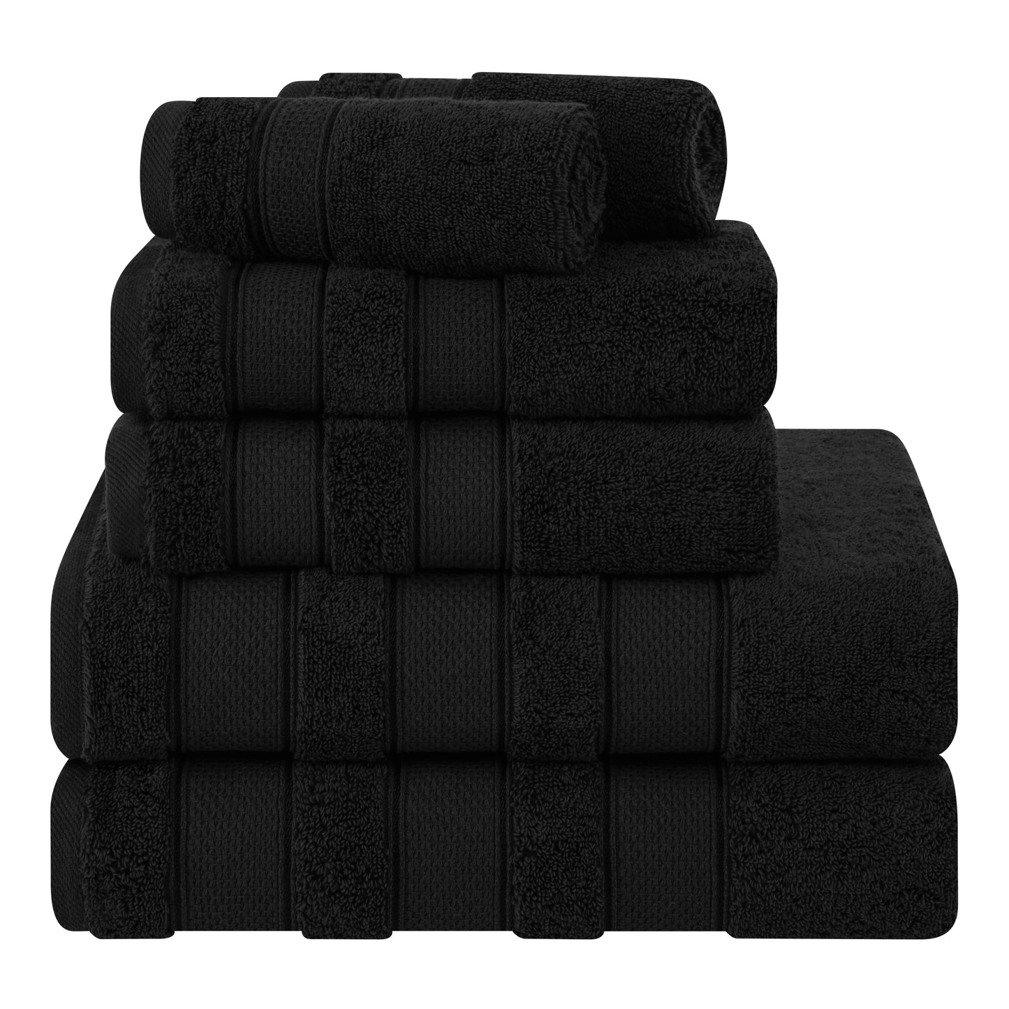 Set di asciugamani da bagno Salem in morbido lino americano, 6 pezzi di asciugamani per il bagno, grandi, 100% cotone, 2 asciugamani da bagno, 2 asciugamani per le mani, 2 salviette.