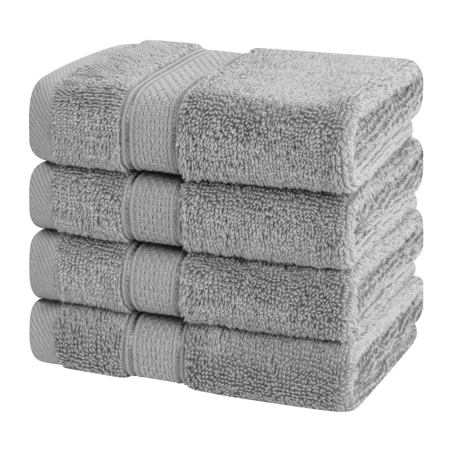 American Soft Linen, set di 4 asciugamani di lusso Salem, 100% cotone pettinato, 13 x 13 asciugamani