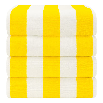 American Soft Linen, teli mare 100% cotone, confezione da 4, teli piscina a righe Cabana 30 x 60 cm