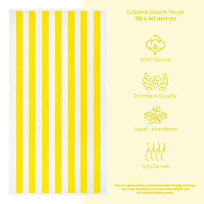 American Soft Linen, teli mare 100% cotone, confezione da 4, teli piscina a righe Cabana 30 x 60 cm