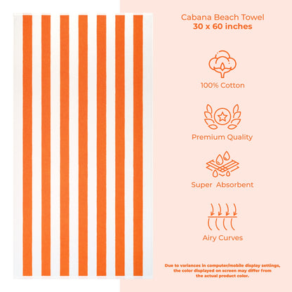 American Soft Linen, teli mare 100% cotone, confezione da 4, teli piscina a righe Cabana 30 x 60 cm