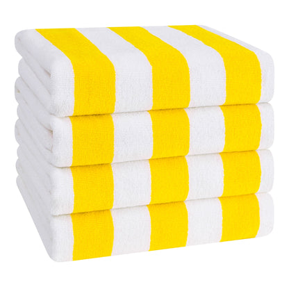 American Soft Linen, teli mare 100% cotone, confezione da 4, teli piscina a righe Cabana 30 x 60 cm