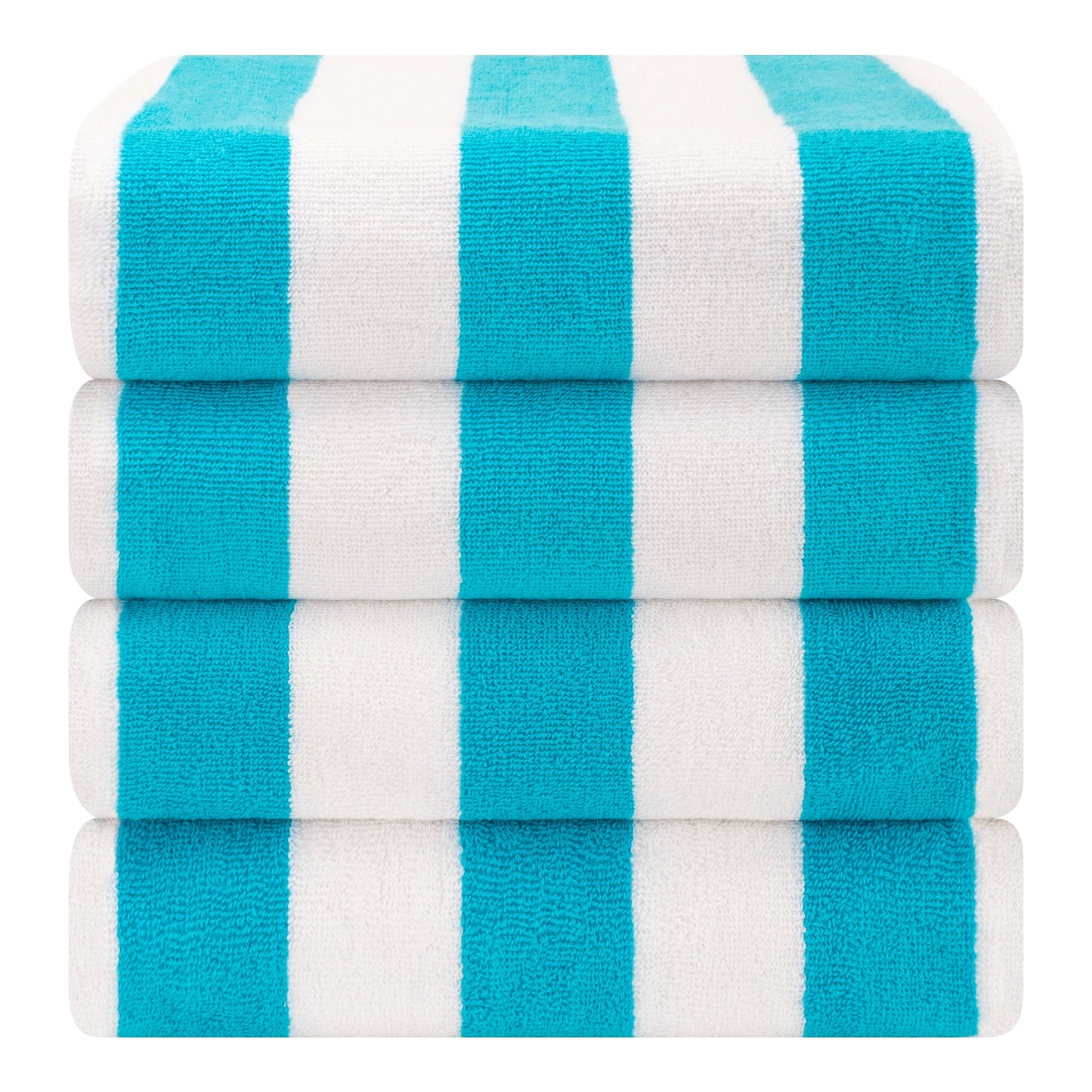 American Soft Linen, teli mare 100% cotone, confezione da 4, teli piscina a righe Cabana 30 x 60 cm