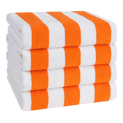 American Soft Linen, teli mare 100% cotone, confezione da 4, teli piscina a righe Cabana 30 x 60 cm