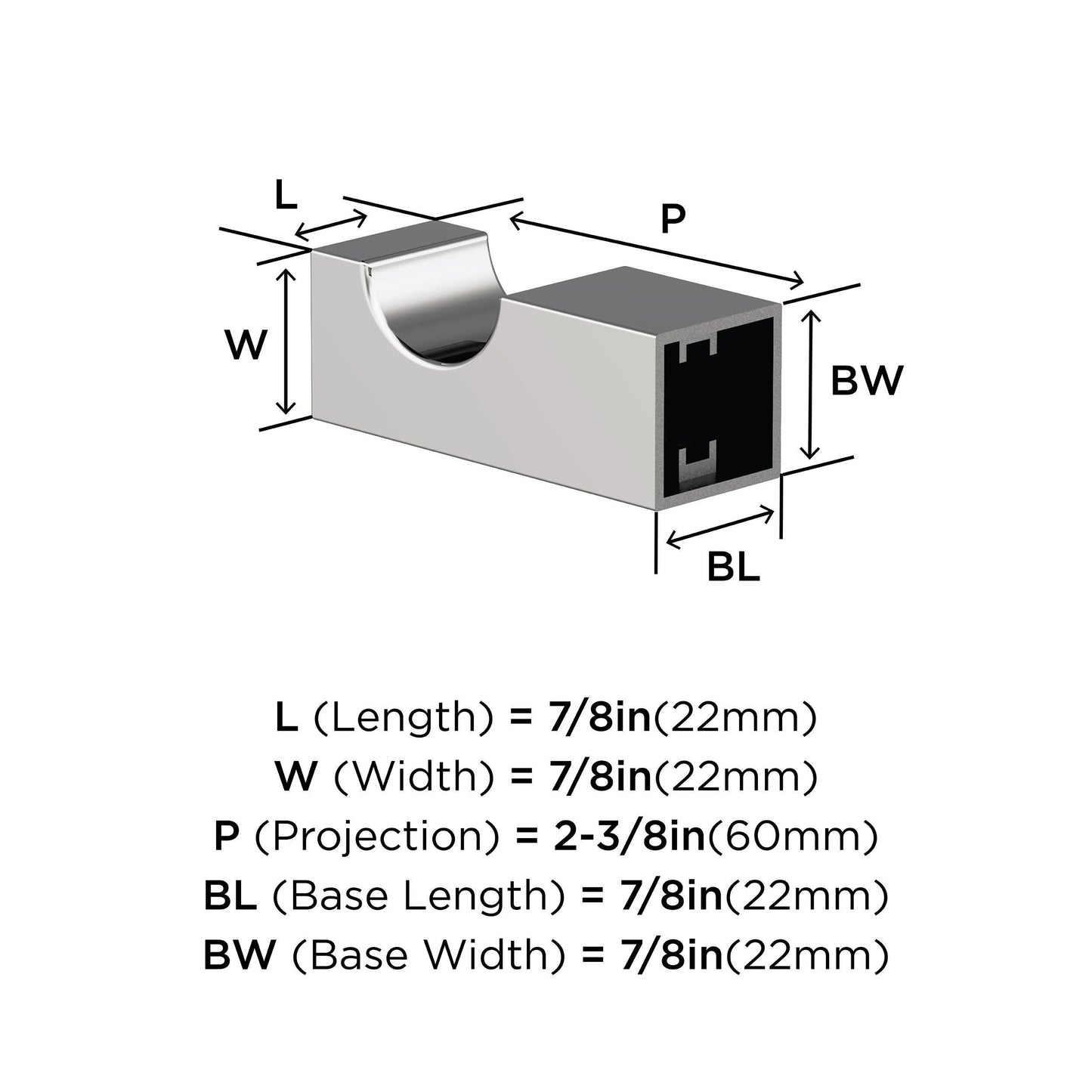 Appendiabiti singolo Amerock Monument Contemporary
