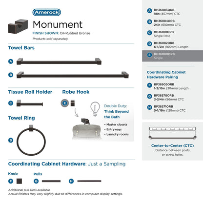 Appendiabiti singolo Amerock Monument Contemporary