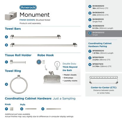 Appendiabiti singolo Amerock Monument Contemporary