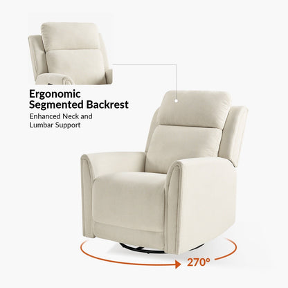 Poltrona reclinabile elettrica girevole e basculante Amin Contemporary con poggiatesta di HULALA HOME