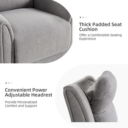 Poltrona reclinabile elettrica girevole e basculante Amin Contemporary con poggiatesta di HULALA HOME