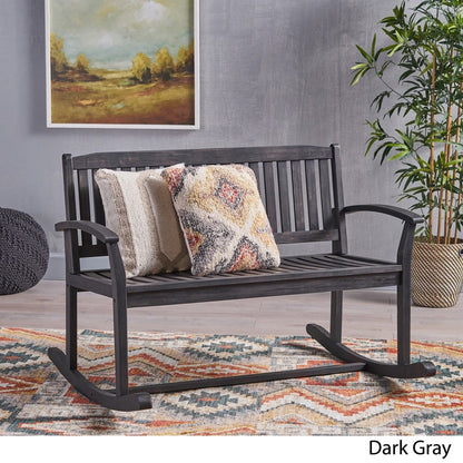 Sedia a dondolo da giardino in legno di acacia Amina di Christopher Knight Home