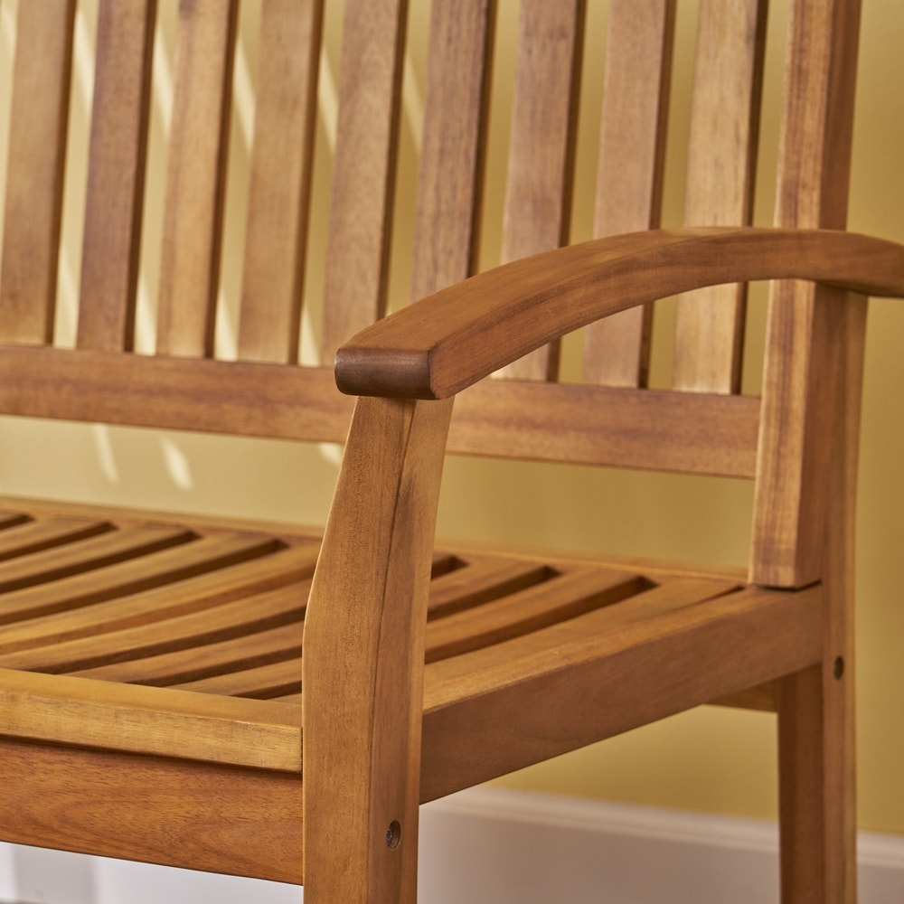 Sedia a dondolo da giardino in legno di acacia Amina di Christopher Knight Home