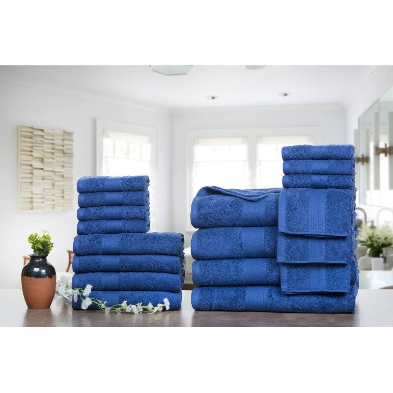 Lussuosi set di asciugamani da bagno in cotone 600 GSM di Ample Decor - Set da 18