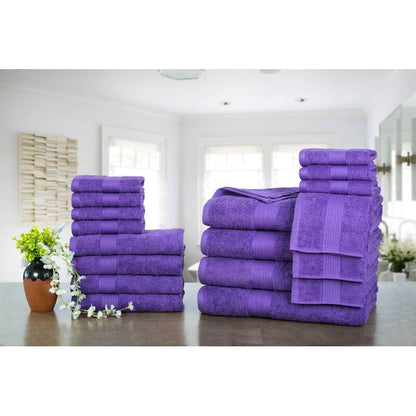Lussuosi set di asciugamani da bagno in cotone 600 GSM di Ample Decor - Set da 18