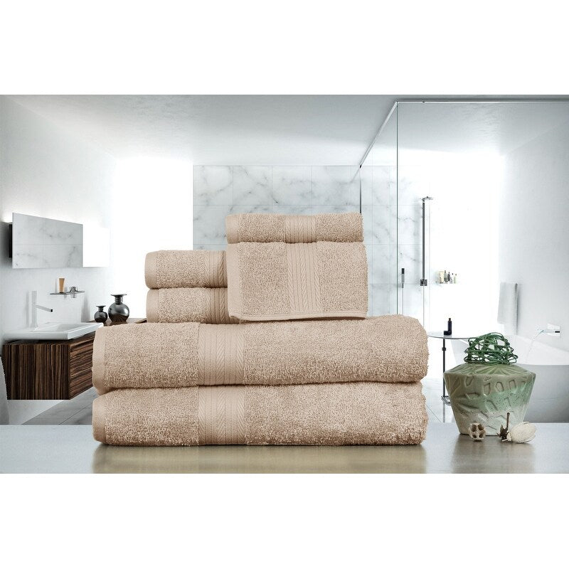 Lussuoso set di asciugamani da bagno in cotone da 600 g/m², 6 pezzi, di Ample Decor