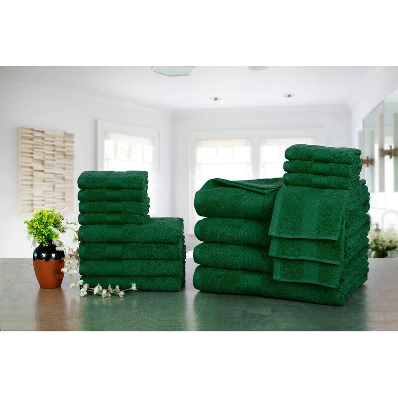Lussuosi set di asciugamani da bagno in cotone 600 GSM di Ample Decor - Set da 18