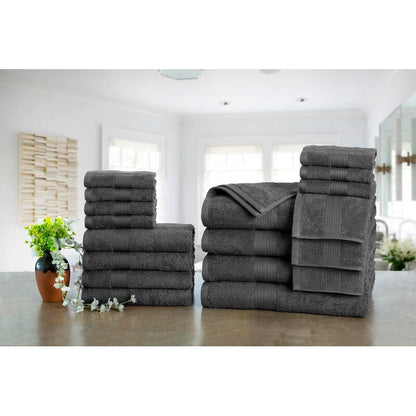 Lussuosi set di asciugamani da bagno in cotone 600 GSM di Ample Decor - Set da 18