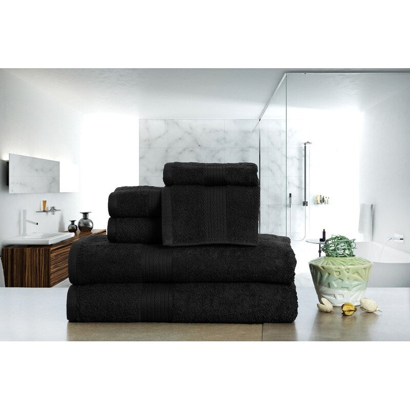 Lussuoso set di asciugamani da bagno in cotone da 600 g/m², 6 pezzi, di Ample Decor