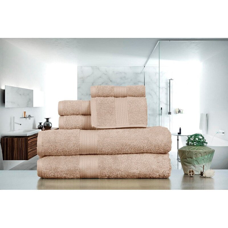 Lussuoso set di asciugamani da bagno in cotone da 600 g/m², 6 pezzi, di Ample Decor