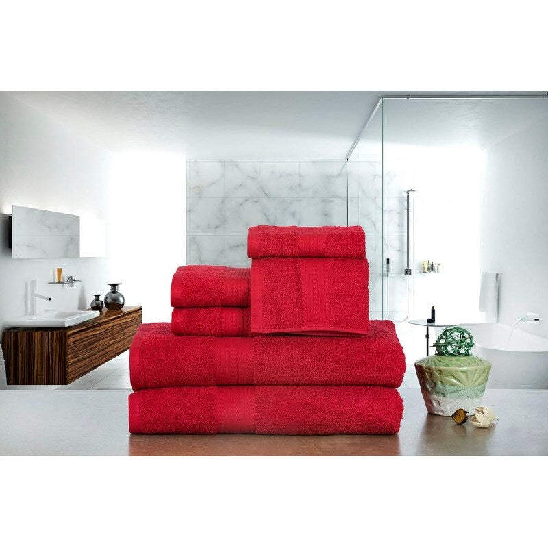 Lussuoso set di asciugamani da bagno in cotone da 600 g/m², 6 pezzi, di Ample Decor