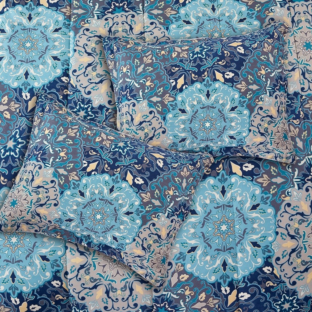 Modern Threads Granada - Set completo copripiumino reversibile stampato da 8 pezzi