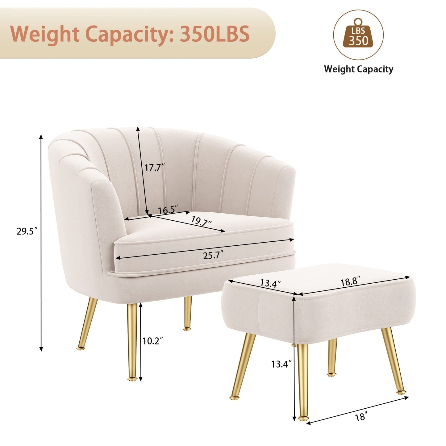 Poltrona Andeworld con poggiapiedi, poltrona laterale imbottita moderna singola, comoda poltrona da soggiorno Barrel Club