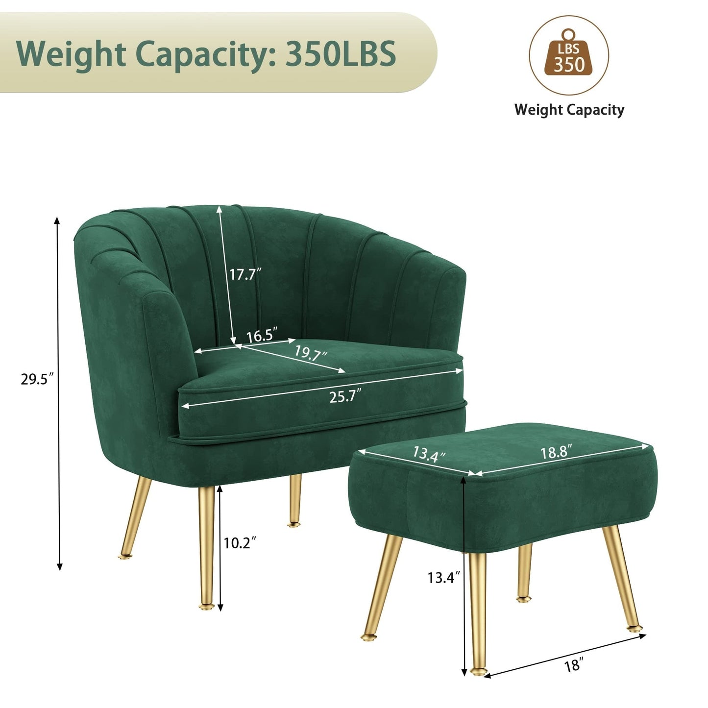 Poltrona Andeworld con poggiapiedi, poltrona laterale imbottita moderna singola, comoda poltrona da soggiorno Barrel Club